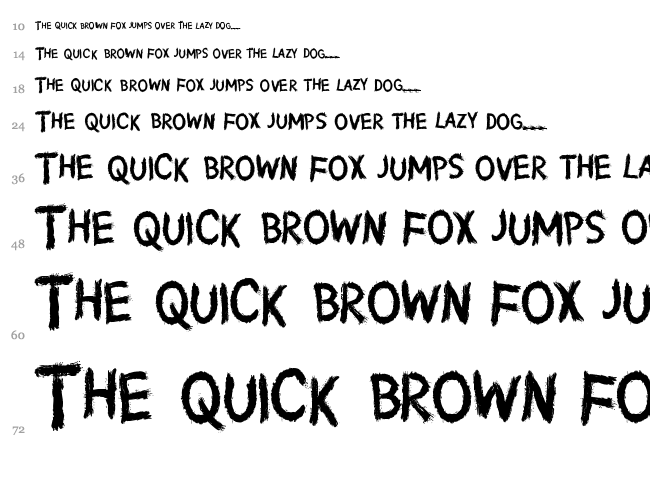 Writing Without Ink font waterfall